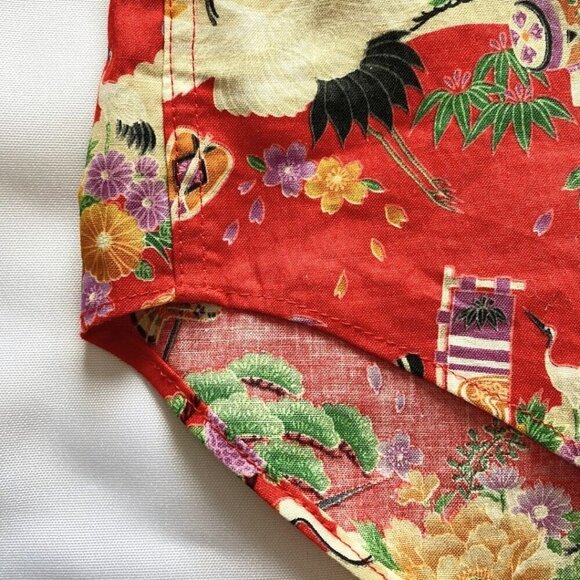 NAKED & FAMOUS JAPAN TSURU FESTIVAL CAMP BUTTON DOWN SHIRT - M - Picture 9 of 10